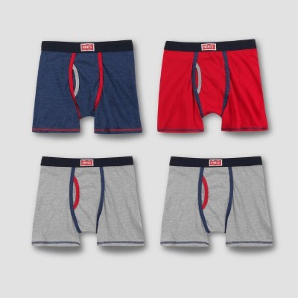 Boy's Hanes Boxer Briefs Tagless 4 Pack Lot of 2